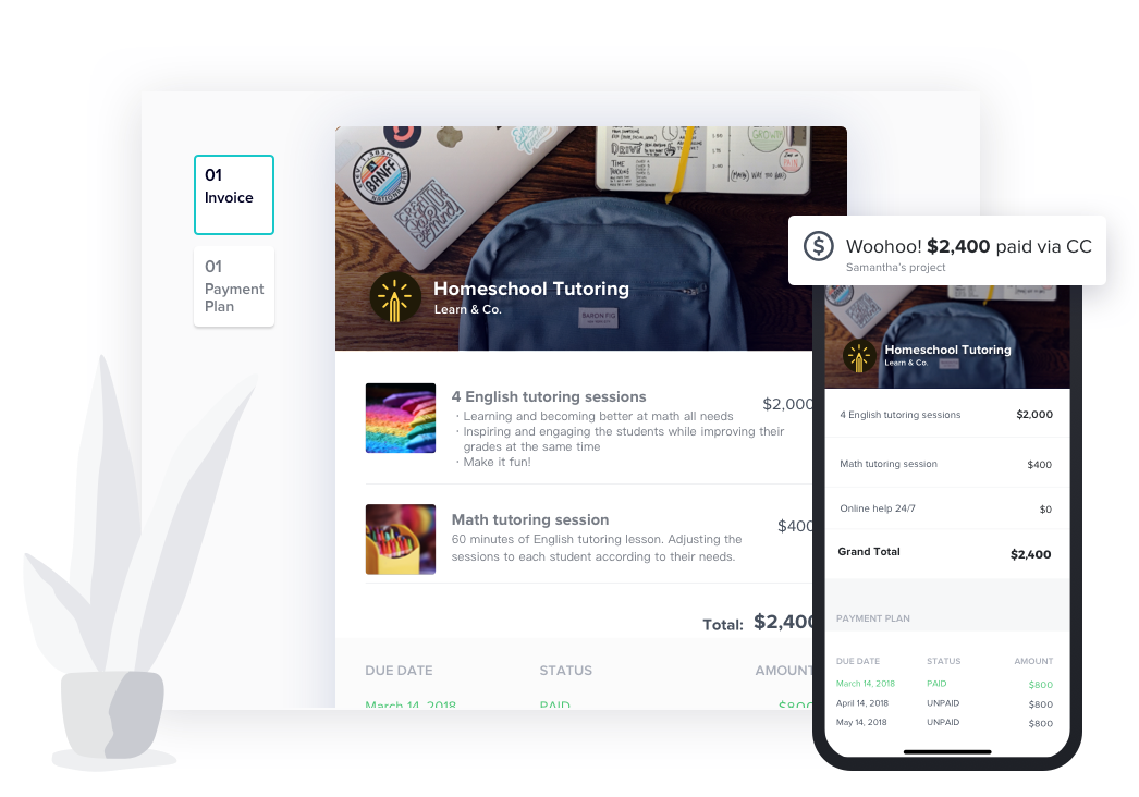 Free Tutoring Invoice Templates HoneyBook